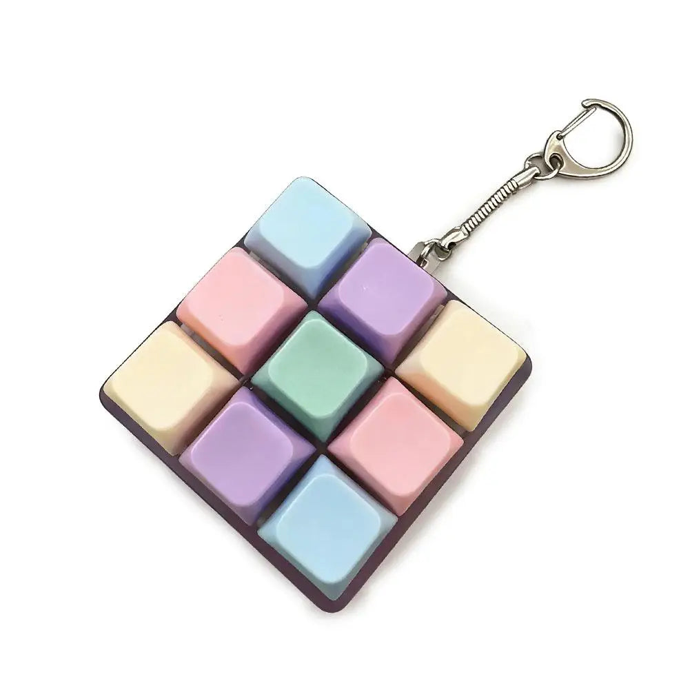 1/4/5/9 Button Keyboard Fidget Clicker Mechanical Keyboard Fidget Keychain For Gifts To Pass The Boring Time (Without LED Lig