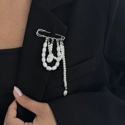 Retro Sweet Imitation Pearl Metal Chain Tassel Pendant Pin Pants Foot Chain 2025 Creative Girl Fashion Sweet Fashion Jewelry 