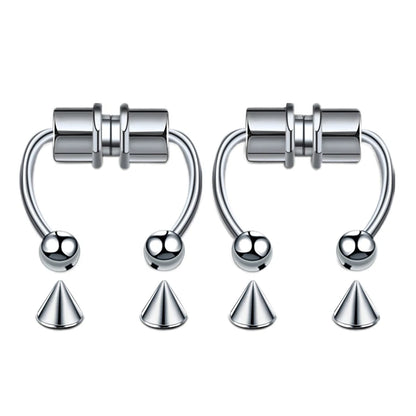 Women Fake Piercing Nose Ring Hoop Septum Non Piercing Nose Clip Rock HipHoop Stainless Steel Magnet Fashion Punk Body Jewelr