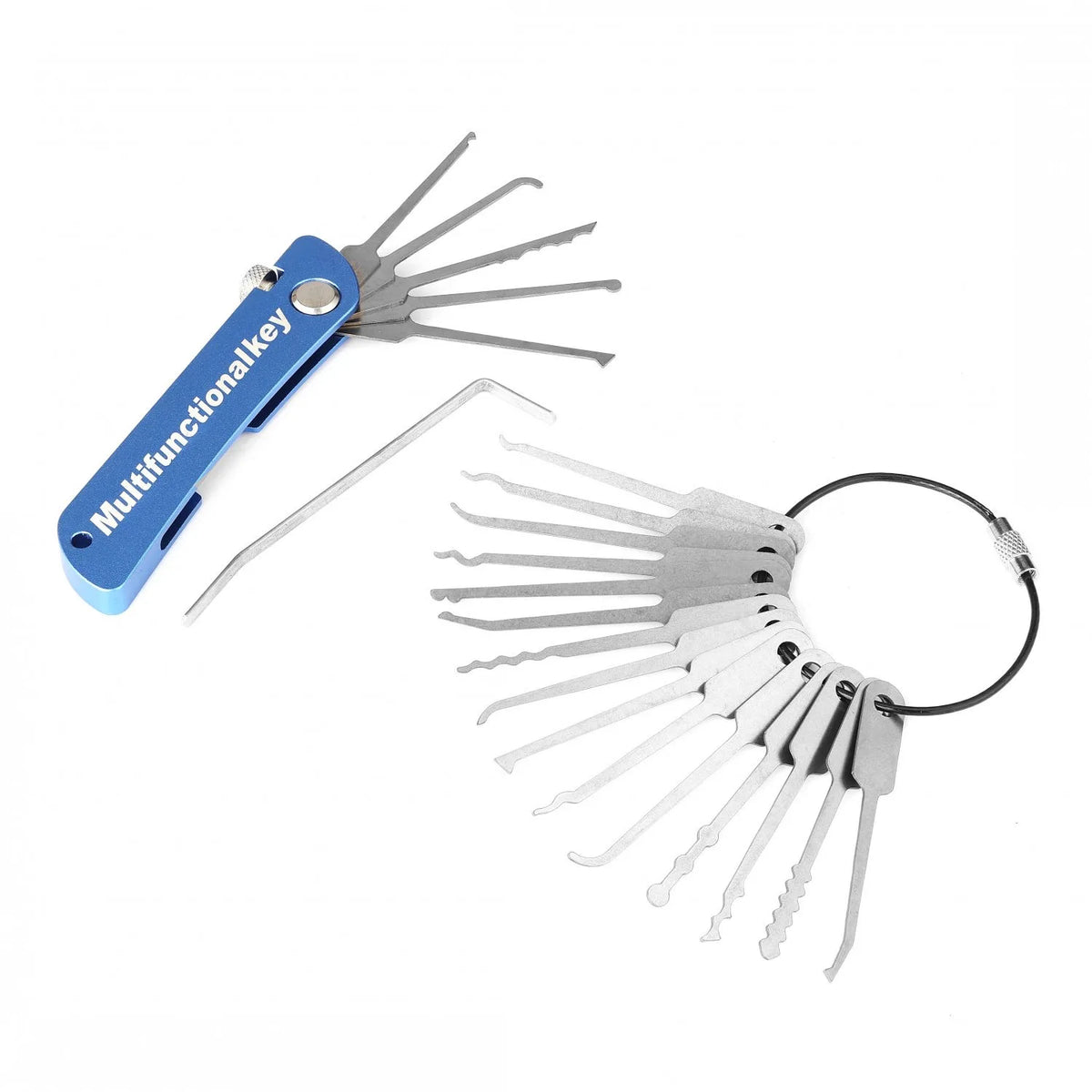 21-in-1 Lock Picking Tools Set Stainless Steel Durable Locksmith Mini Hook Pick Key Extractor Multi-function Outdoor Lover Gi