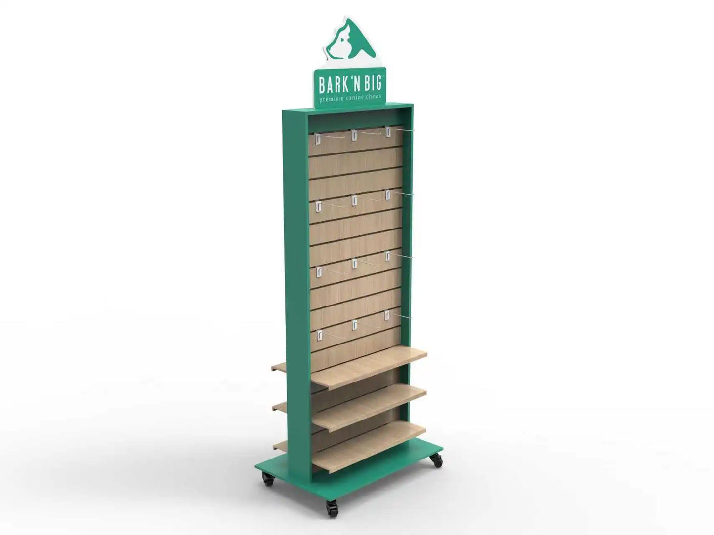 Custom Logo Retail Brand Store Display Racks Pet Toy Display Stand Floor Wood Double-sided Stand