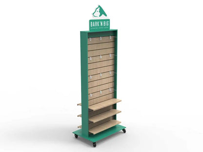 Custom Logo Retail Brand Store Display Racks Pet Toy Display Stand Floor Wood Double-sided Stand