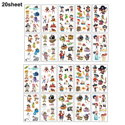 Pirate Party Supplies Temporary Tattoos Boys Girls Tattoos Stickers Birthday Party Supplies Gift Pirate Party Favors Decorati