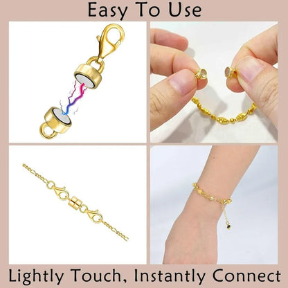 Magnetic Necklace Clasps and Closures with Lobster Clasp 14K Gold and Silver Plated Magnet Jewelry Clasps Converters