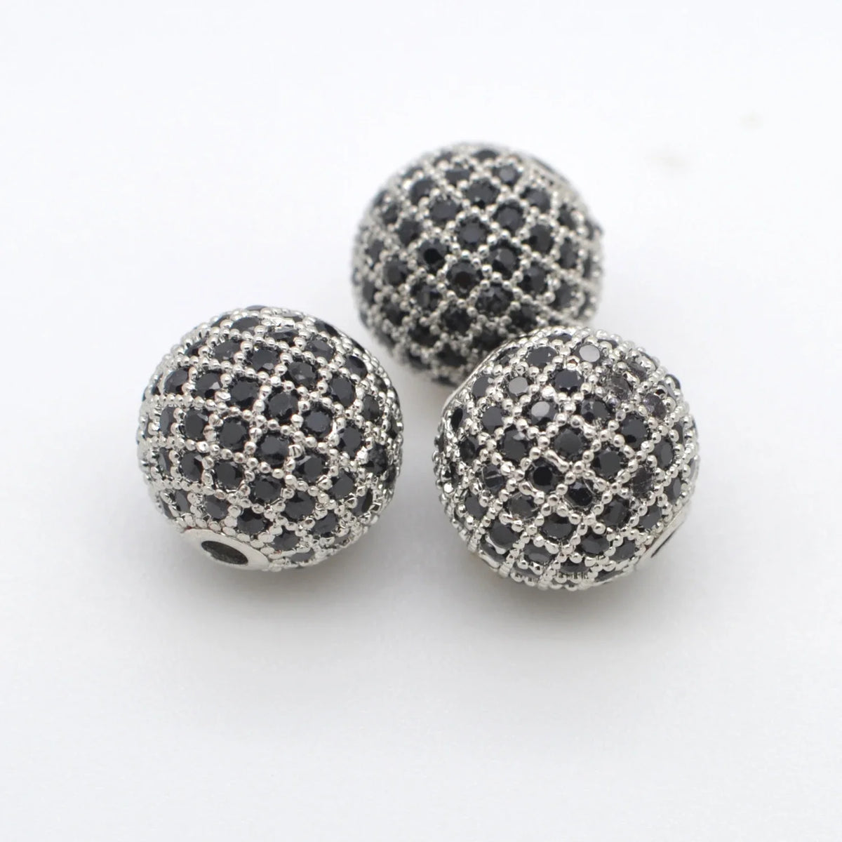 Beads for Jewelry Making Gold Silver Color Accessories Paved Zircon Spacer Bead String Beaded Diy Necklace Bracelet Chain Cha