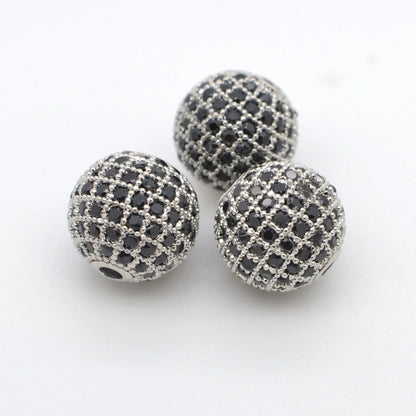 Beads for Jewelry Making Gold Silver Color Accessories Paved Zircon Spacer Bead String Beaded Diy Necklace Bracelet Chain Cha