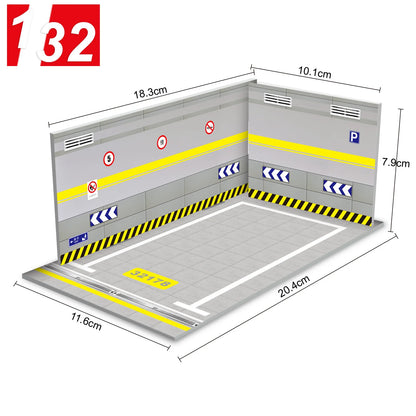 Diorama 1 32 Model Parking Space Diecast Car Miniature Cars Alloy Model PVC Board Scene Garage Background Wall DIY Ornament