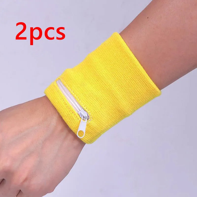Sports Wristband with Zipper Pouch Running Sports Arm Band Bag For MP3 Key Card Storage Bag Basketball Sweatbands Wristband B