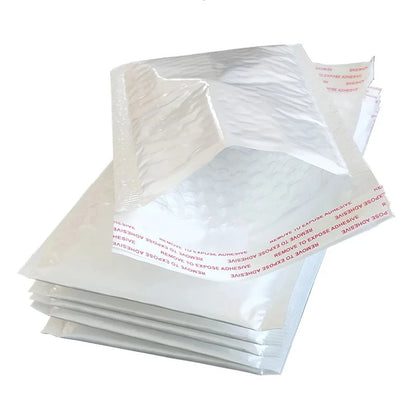 50pcs Pearlescent Film Waterproof Bubble Bag Packaging Express Bag White Foam Self Seal Pack Bag ShippingbagThickened Envelop