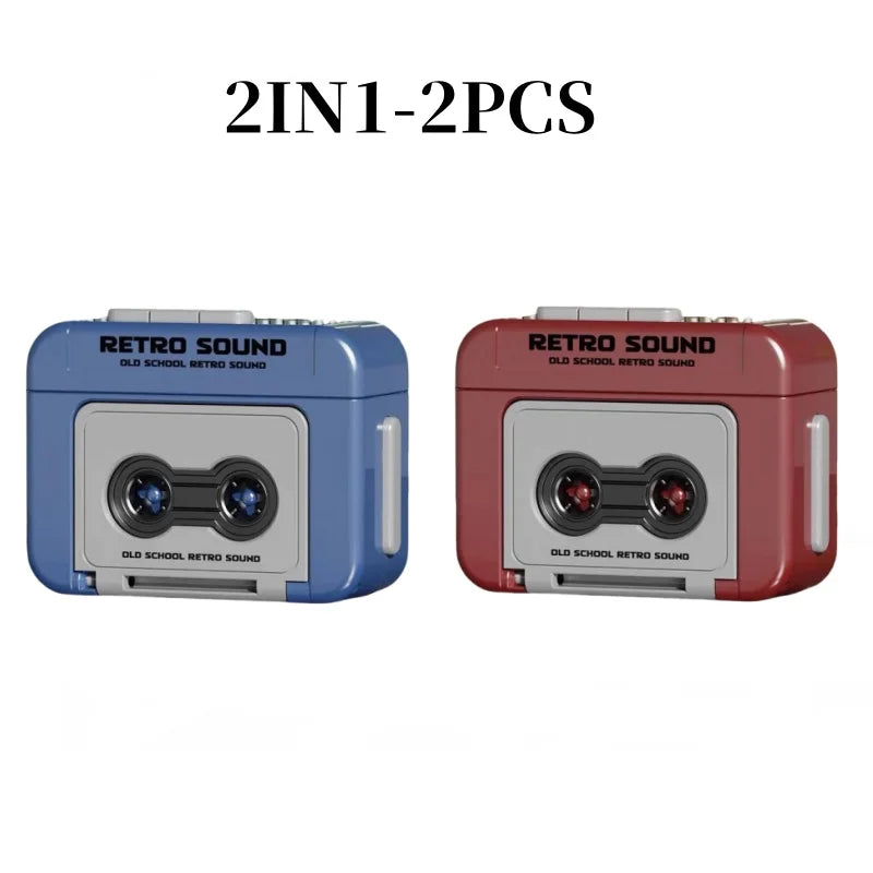 Retro Recorder Mini Portable Fun Music Box With Sound Decompression Ornament Keychain Schoolbag Small Pendant Friends Gifts -