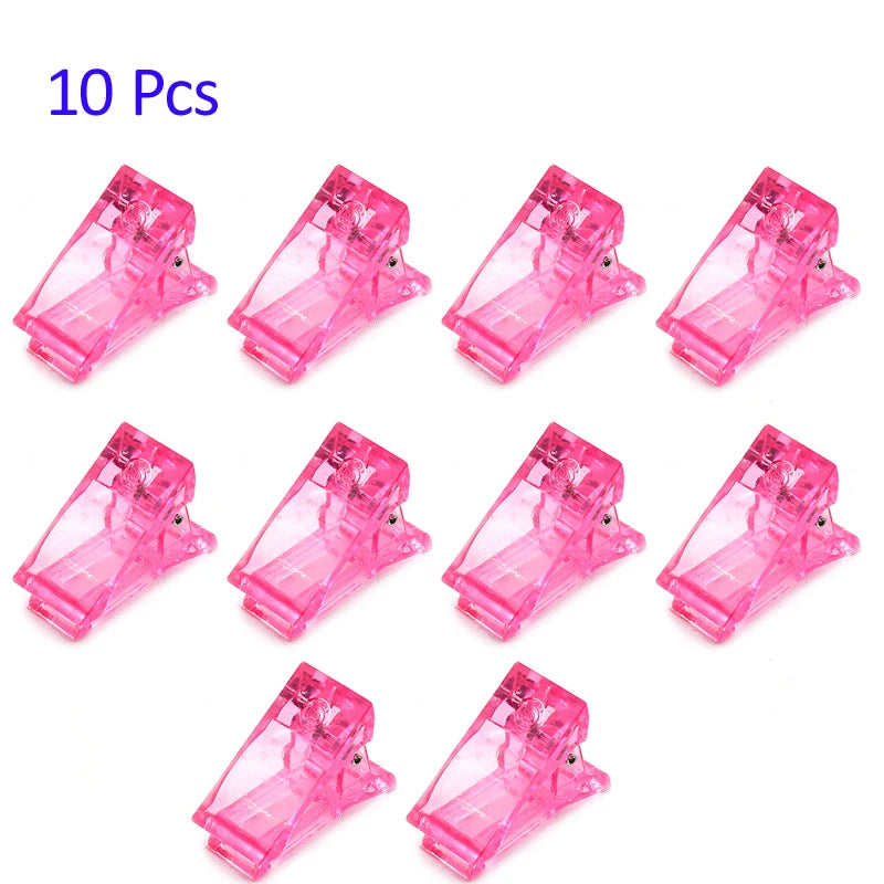Acrylic Nail Clip Transparent Gel Quick Building Nail Tips Clips Fingernail Extension UV Clamps Manicuring Art Builder Tools 