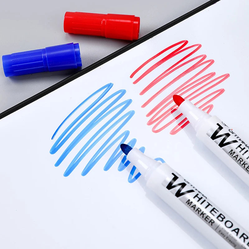 10pcs Whiteboard Marker Set,2.0mm Nib,Black Blue Red High-Volume Ink,Office Teaching Pen,Clear Handwriting & Easy Erasure L-5
