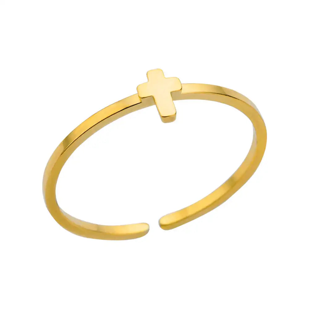 316L Stainless Steel Rings for Women Gold Color Never Fade Luxury Classic rings wedding couple rings Jewelry - JZ5004G-7