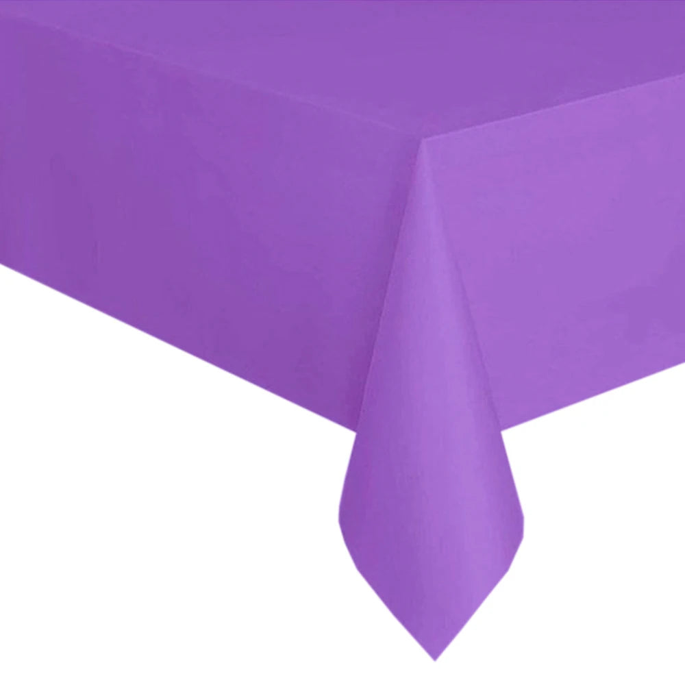 Disposable Tablecloth White Black Pink Gold Table Cover Plastic Birthday Wedding Table Cloth Party Dining Table Decoration Fa