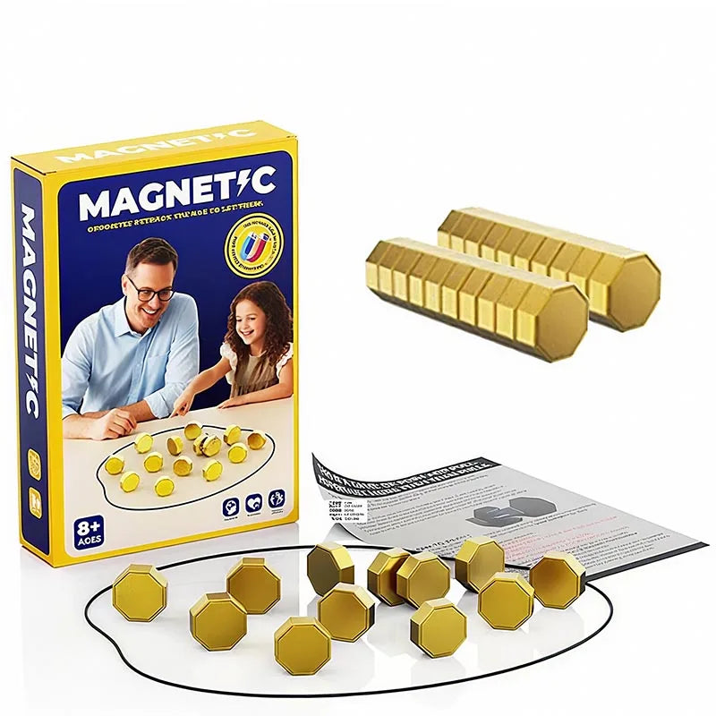 Party Games Magnetic Stones Game Interactive Magnet Board Strategy Game for Family Kids Adults longest side 3.4cm - Glare