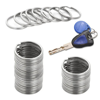20/200pcs Stainless Steel Key Ring Key Chain 25mm Round Flat Round Split Keychain Polished Metal Blank Circle For DIY Finding