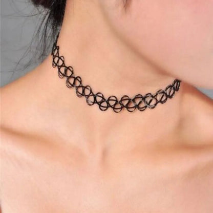 Gothic Jewellery Braided Fish Thread Choker Necklace Vintage Elastic Tattoo Choker Retro Necklace