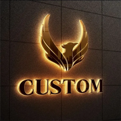 Custom 3D Halo‑Lit Backlit Metal Logo Sign Led Illuminated Letters For Cafe Bakery Coffee Shop Restaurant Commercial Storefro