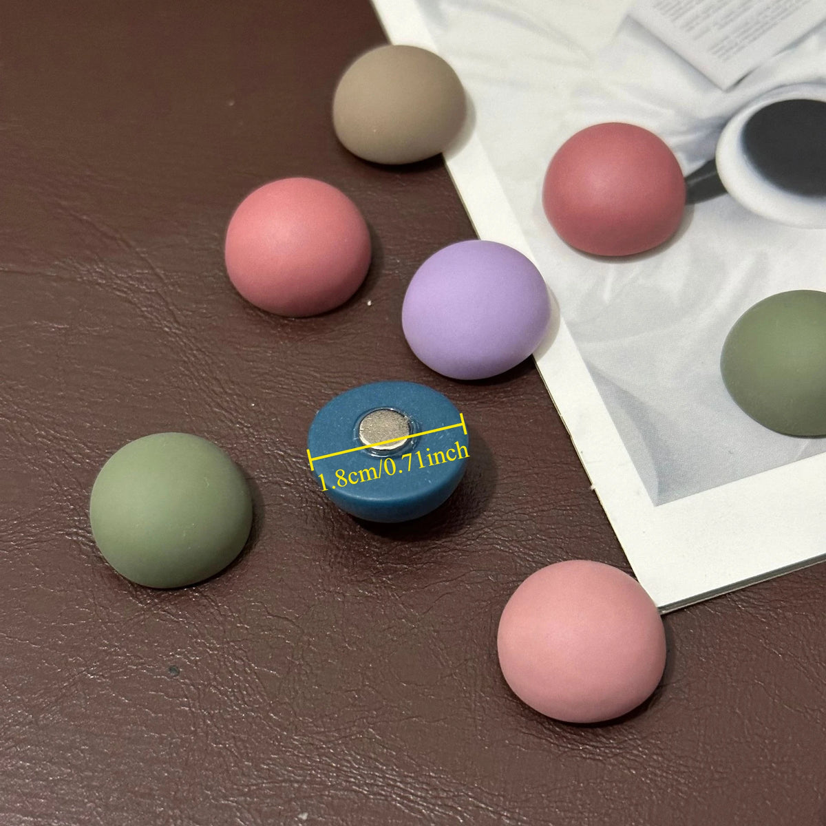 9/18pcs Morandi color Fridge Magnets Frosted Round Magnets Personalized Home Decor Whiteboard Photo Message Board Home Decor