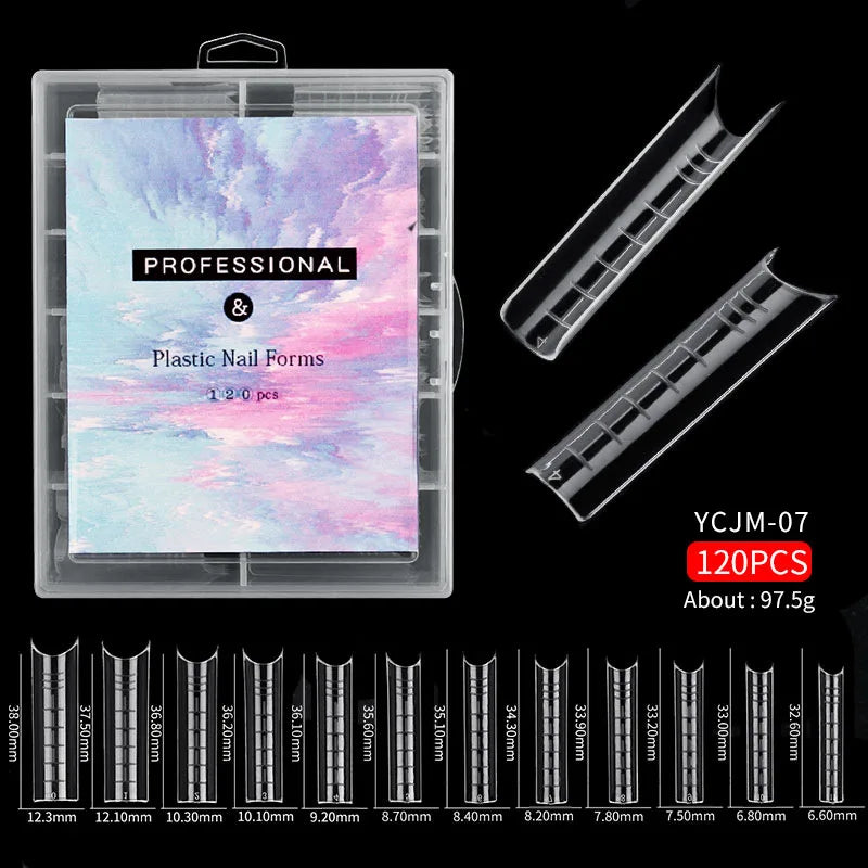 Misscheering 120Pcs/Box Transparent Fake Nails Acrylic French Nail Tips Full Coverage Press On Nails Accessory DIY Manicure T