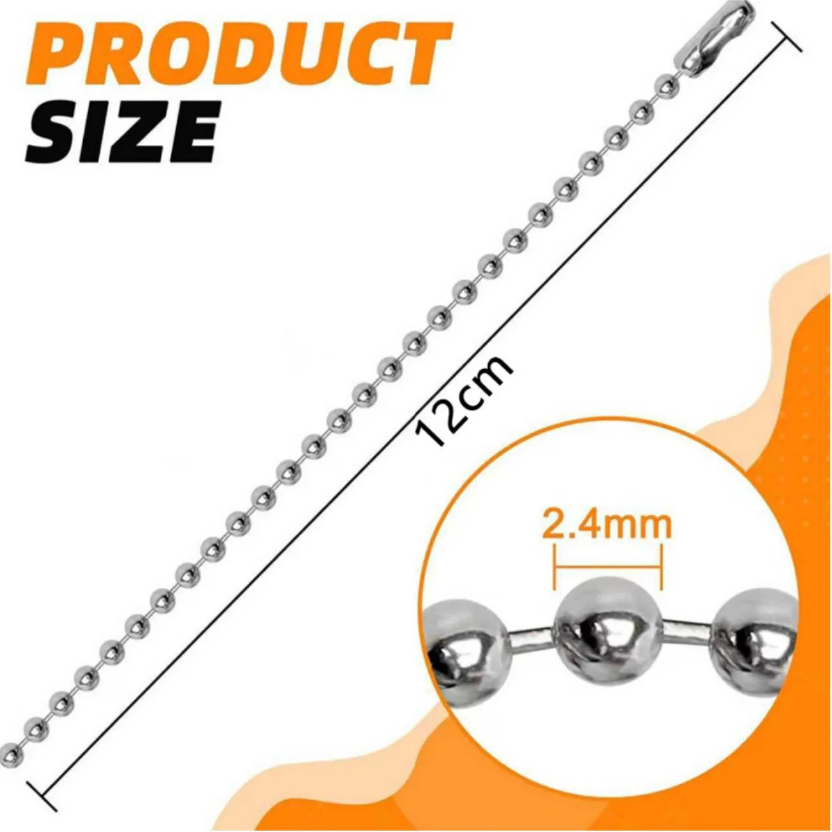 100PCS 12cm Bead Chains Fits Key Chain/Dolls/Label Hand Tag Connector For DIY Bracelet Necklace Jewelry Making Accessoris