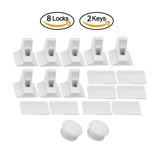 HONTUSEC Kids Security Baby Lock Magnetic Child Lock Cabinet Drawer Door Lock Children Protection Lock No Drilling Baby Lock 