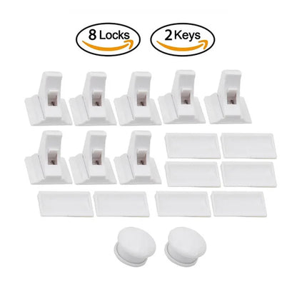 HONTUSEC Kids Security Baby Lock Magnetic Child Lock Cabinet Drawer Door Lock Children Protection Lock No Drilling Baby Lock 