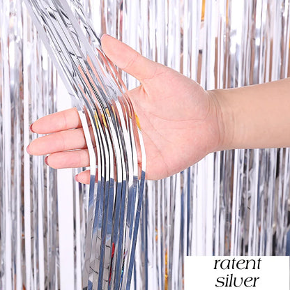 Top Matte Birthday Party Decoration Backdrop Foil Tassel Fringe Curtain Kids Adult Photo Booth Baby Shower Wedding Matte Drap