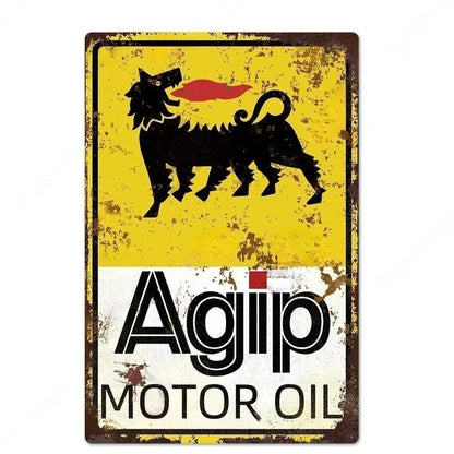 Engine Oil Vintage Signs Poster Metal Sign Decorative Plaque for Garage Gas Station Man Cave Club Bar Home Room Wall Decor