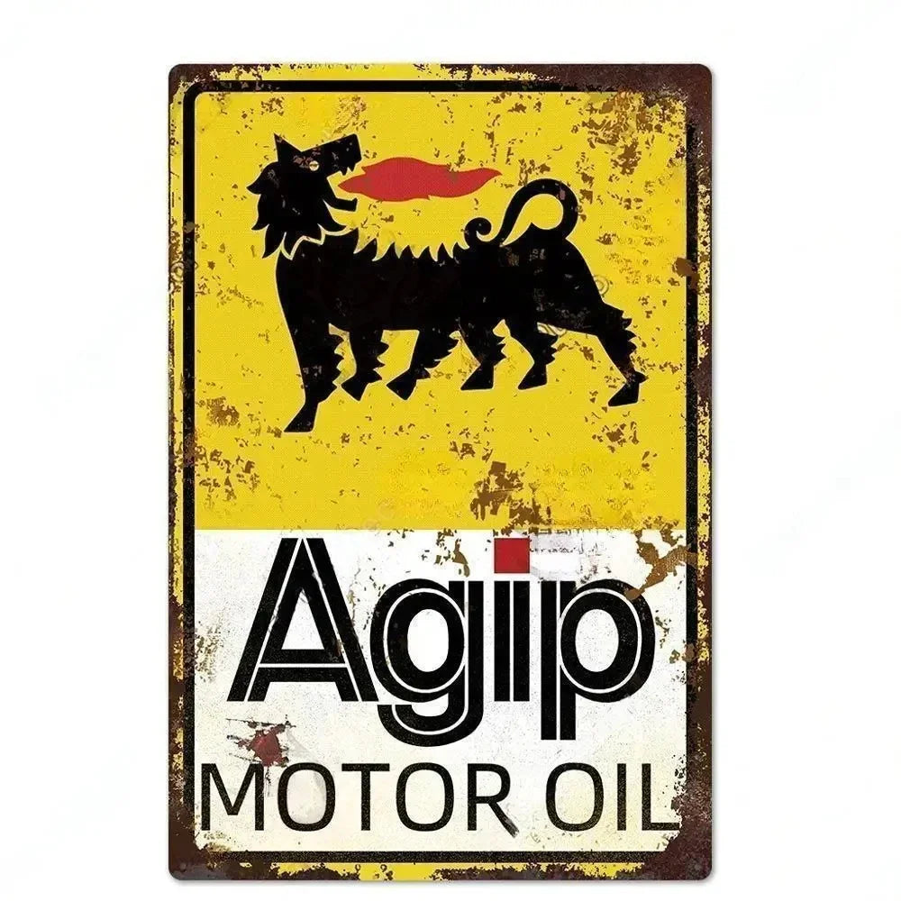 Engine Oil Vintage Signs Poster Metal Sign Decorative Plaque for Garage Gas Station Man Cave Club Bar Home Room Wall Decor