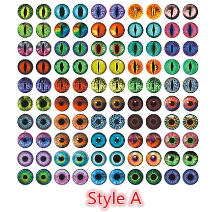 100pcs/50pairs Dragon Eyes Cat Eye Toys Glass Cabochons Dome 6mm 8mm 10mm 12mm Handmade DIY Jewelry Making Accessories Findin