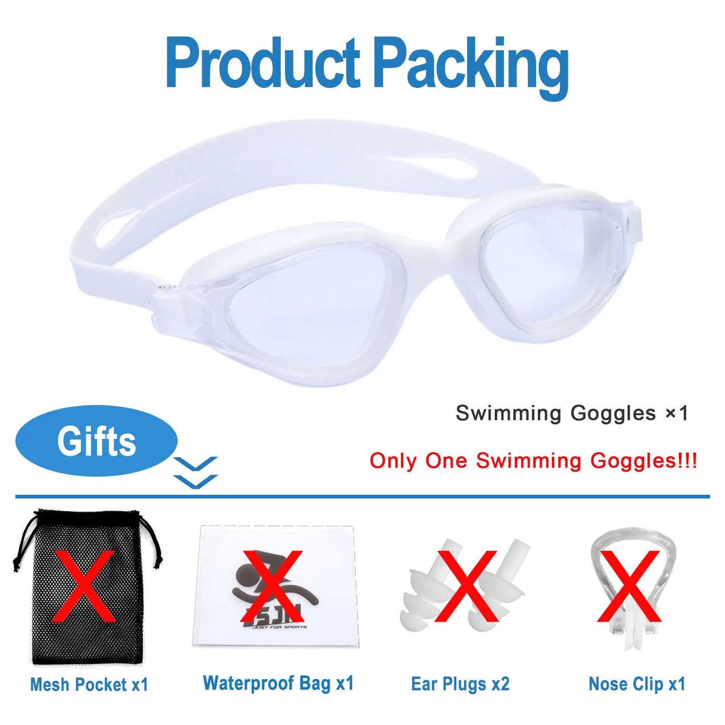 Unisex Adult Swimming Goggles – Anti-Fog Swim Glasses for Men & Women – Adjustable Silicone Waterproof Professional Swim Eyew