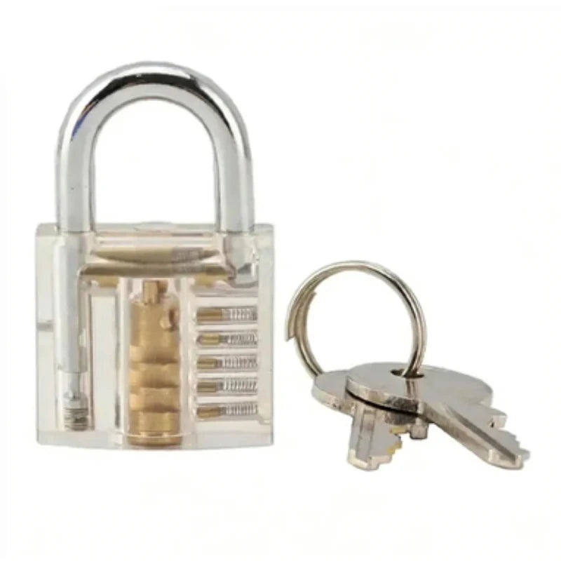 Locksmith Transparent Locks Pick Visible Cutaway Mini Practice View Padlock Hasps Training Skill For Furniture Hardware