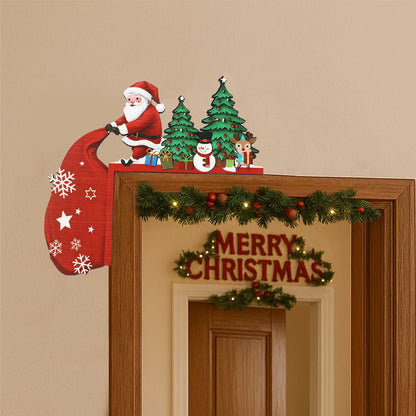 Christmas Gingerbread Man Wooden Door Frame Decoration Merry Christmas Decor for Home 2025 Navidad Xmas Ornament New Year 202