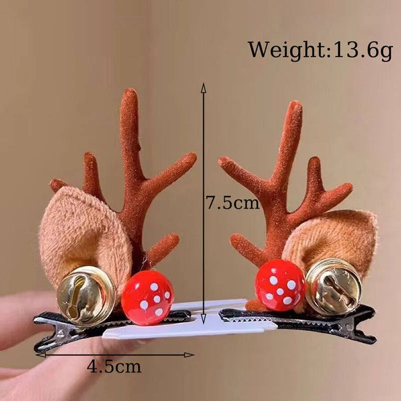 Cute1Pair Deer Antler Hair Clip Children Featival Decoration Headwear Accessories Best Friend Girls Gifts Head Hairpin Trinke