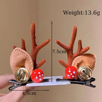 Cute1Pair Deer Antler Hair Clip Children Featival Decoration Headwear Accessories Best Friend Girls Gifts Head Hairpin Trinke