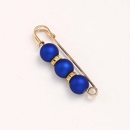 Women New Cute Imitation Pearl Rhinestone Brooch Anti-lighting Skirt Waist Pin Fashion Jewelry Accessories Gifts - 5.8CM 2204