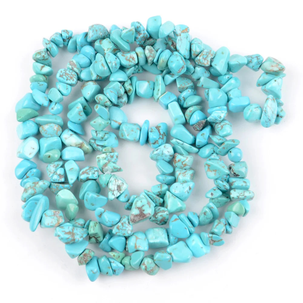 Natural Stone Chips Beads 3-5-8-12mm Irregular Gravel Beads For Jewelry Making Freeform Beads Diy Necklace Bracelet 15'' - Bl