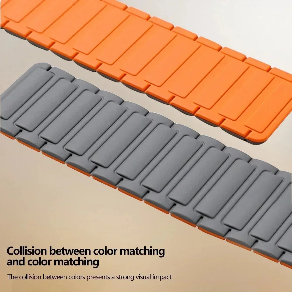 Magnetic Loop for Apple Watch Bands 44mm 40mm 49mm 45mm 41mm 38mm Silicone Bracelet iWatch Series 9 8 7 6 5 4 3 Se ultra 2 st