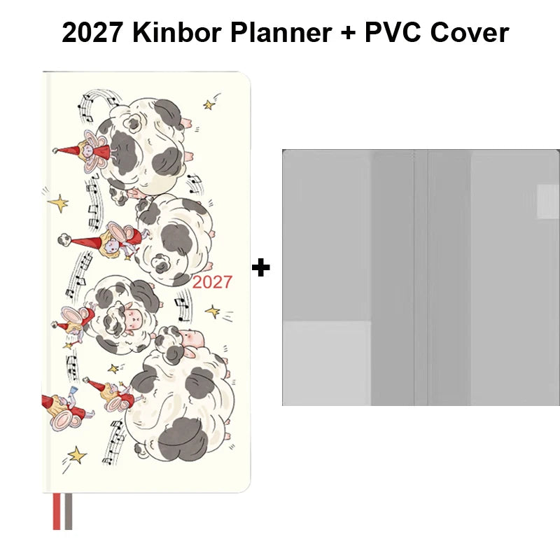 Kinbor 2027 Weekly Planner Pocket Size Notebook Week Plan Notepad Schedule Planning Book Punch Efficiency Manual Daily Writin