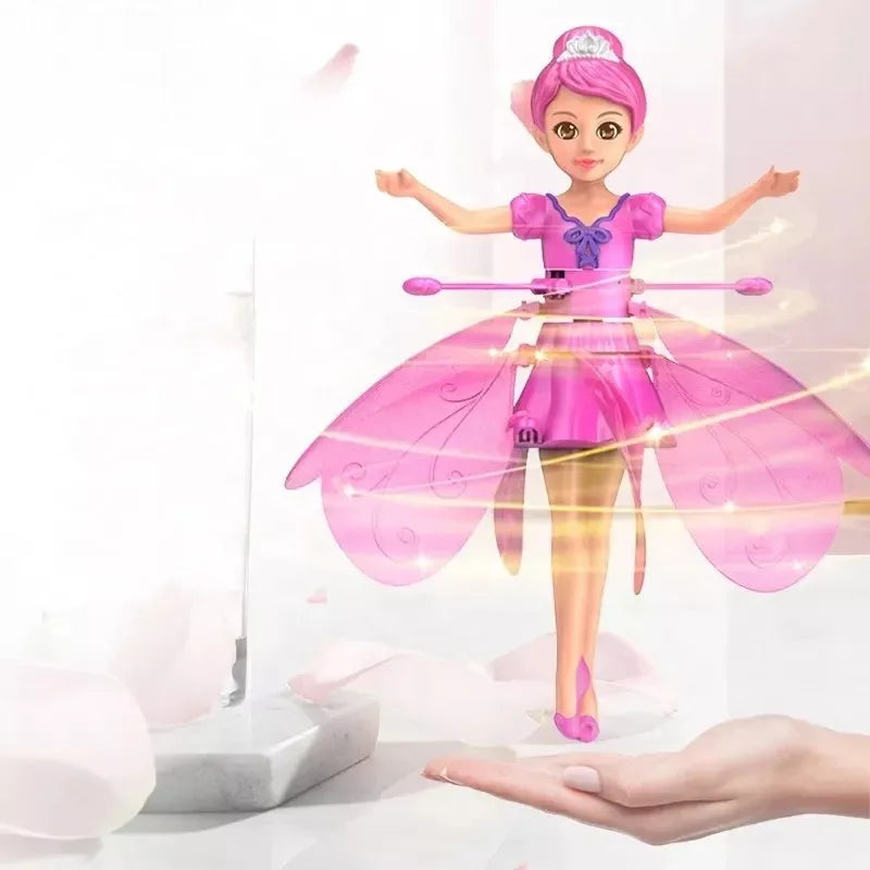 Elf Fairy Flying Doll Helicopter Gesture Induction Machine Rotating Flying Toy Luminous Children Christmas Holiday Gift