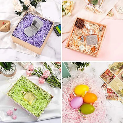 100-20g Multicolored Raffia Paper Shreds & Strands Shredded Crinkle Confetti For DIY Gift Box Wrapping & Basket Filling