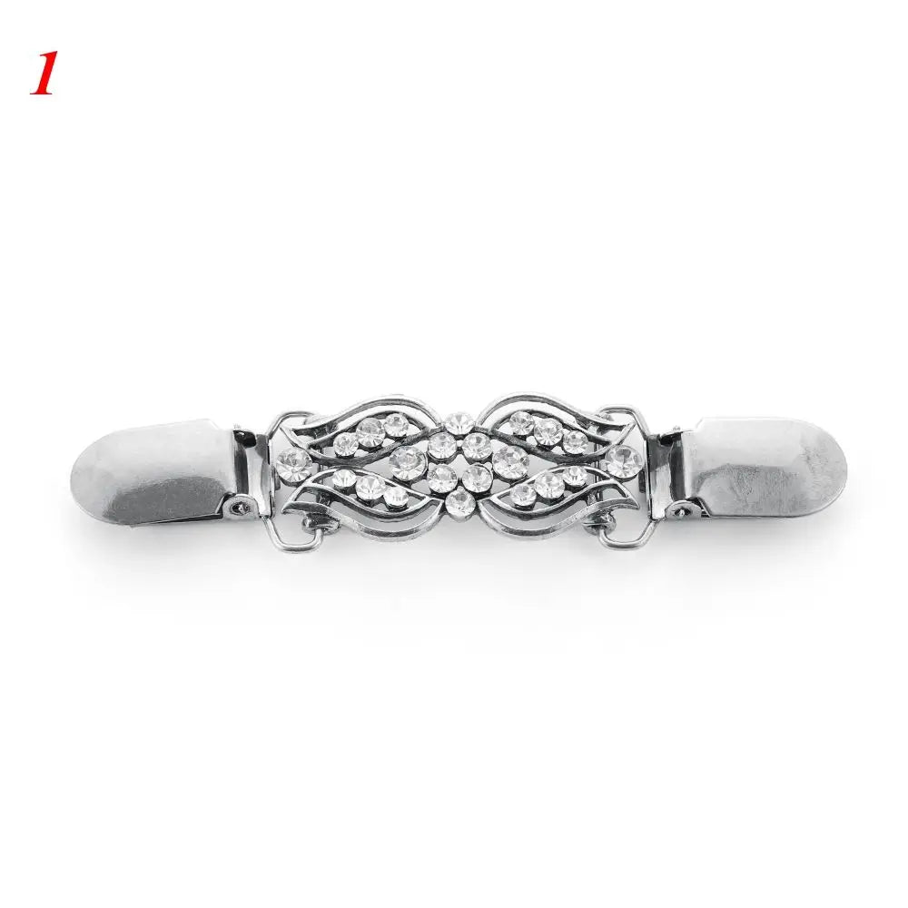Women Carved Flower Cardigan Sweater Blouse Shawl Clips Shirt Collar Shawl Brooch Retro Duck Clip Clasps Charm Accessories Gi