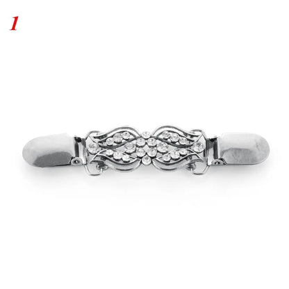 Women Carved Flower Cardigan Sweater Blouse Shawl Clips Shirt Collar Shawl Brooch Retro Duck Clip Clasps Charm Accessories Gi