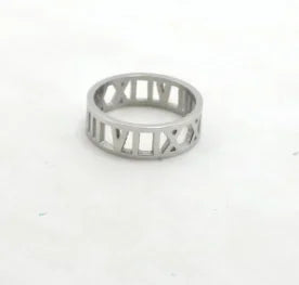 Stainless Steel Ring for Women Inlaid Zircon Rings Waterproof Romantic Fashion Jewelry - A55 Silver / 8
