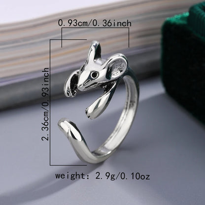 1 Creative Vintage Rat Adjustable Alloy Ring - Simple and Cute Hypoallergenic and Eco-Friendly Decorative Accessories Gifts