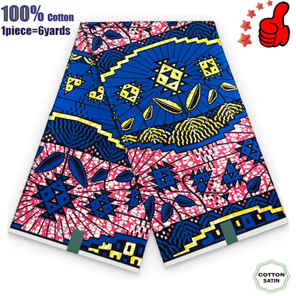 100% Cotton Soft Original Guaranteed Veritable African Real Wax Fabric Ghana Nigeria Style Ankara Wax Batik Fabric - 38