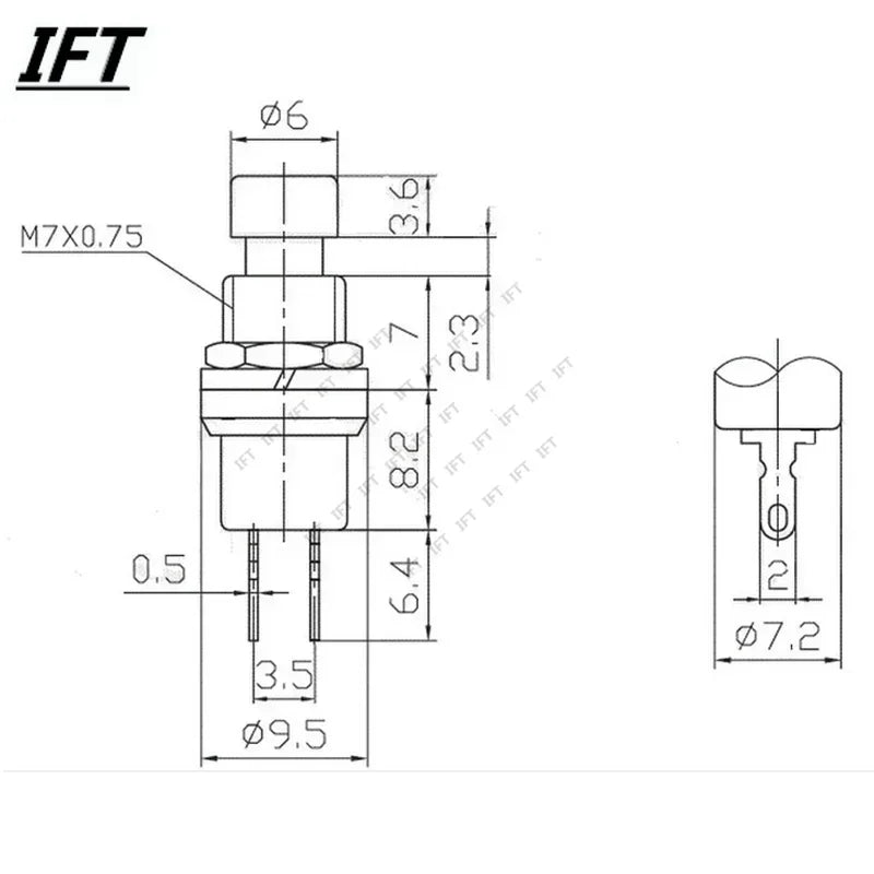 6pcs PBS-110 7MM Momentary Pushbutton Switch Press the reset switch On Off Push Button Micro Switchs Normally closed NC or NO