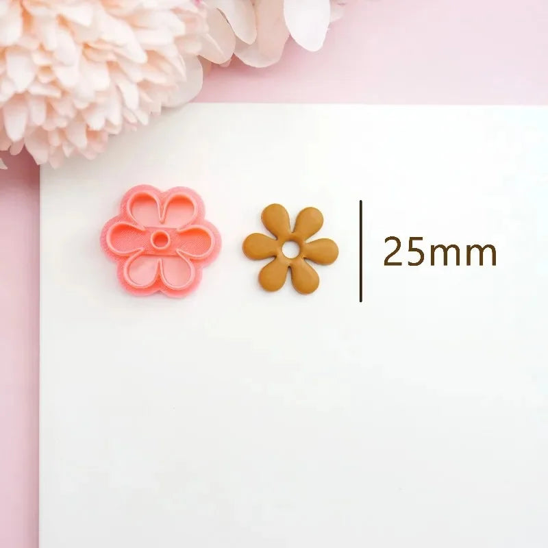 Flowers/Love Soft Ceramic Earring Mold Polymer Clay Cutter DIY Handmade Jewelry Pendant Quick Modeling Cutting Ceramic Tool -