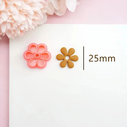 Flowers/Love Soft Ceramic Earring Mold Polymer Clay Cutter DIY Handmade Jewelry Pendant Quick Modeling Cutting Ceramic Tool -
